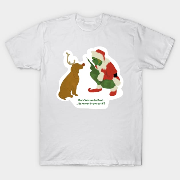 Grinch and Max Christmas T-Shirt by rachaelthegreat